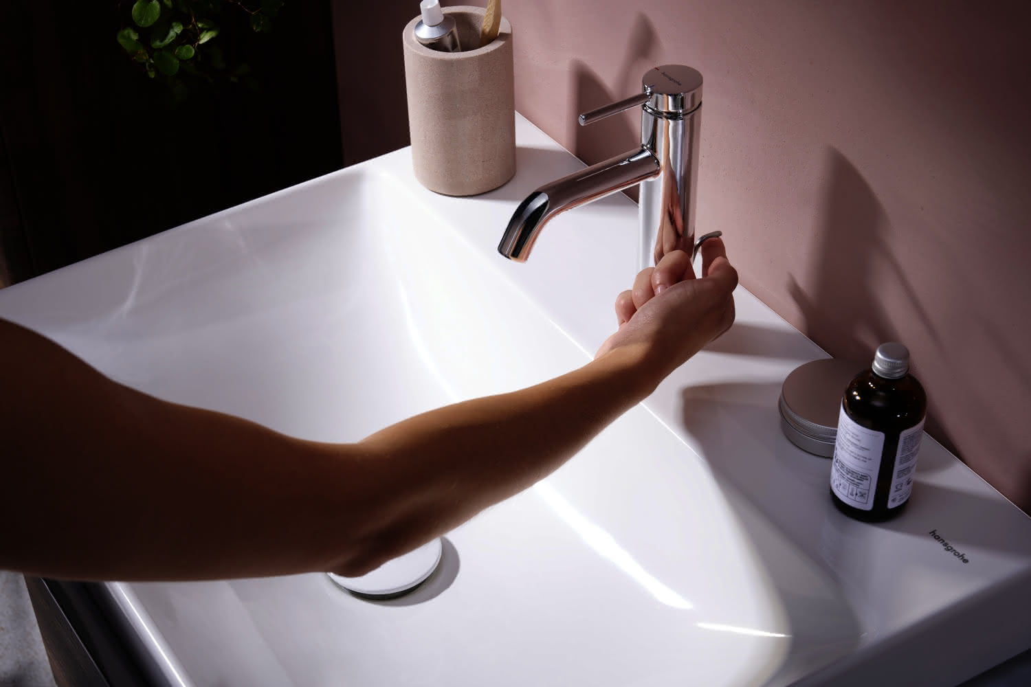 Hansgrohe WTM 110 Tecturis S mit Zugstangen-Ablaufgarnitur chrom