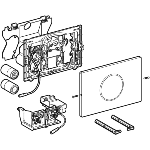 Geberit Sigma10 WC-Strg. rund, elek.Sp., Batt autom/bl, verschr., schw glzd/schw matt