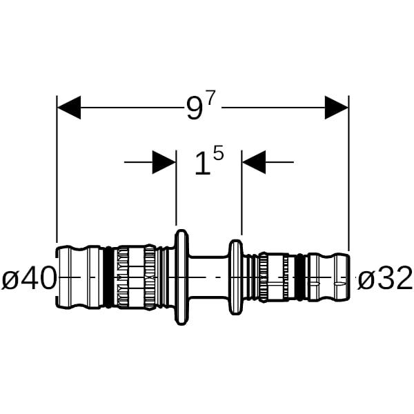 Geberit Mepla Reduktion PVDF d40-32