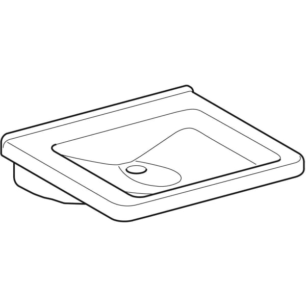 Geberit Renova Comfort WT eckig, barrierefrei 60x55cm, o. Hl., o. Ül., weiß, KeraTect