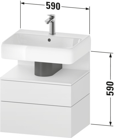 Duravit Qatego WTU,Wandh,590x470x590mm,Ausz:1 Eiche Schwarz M,Ni:Eiche Schwarz M,Dekor