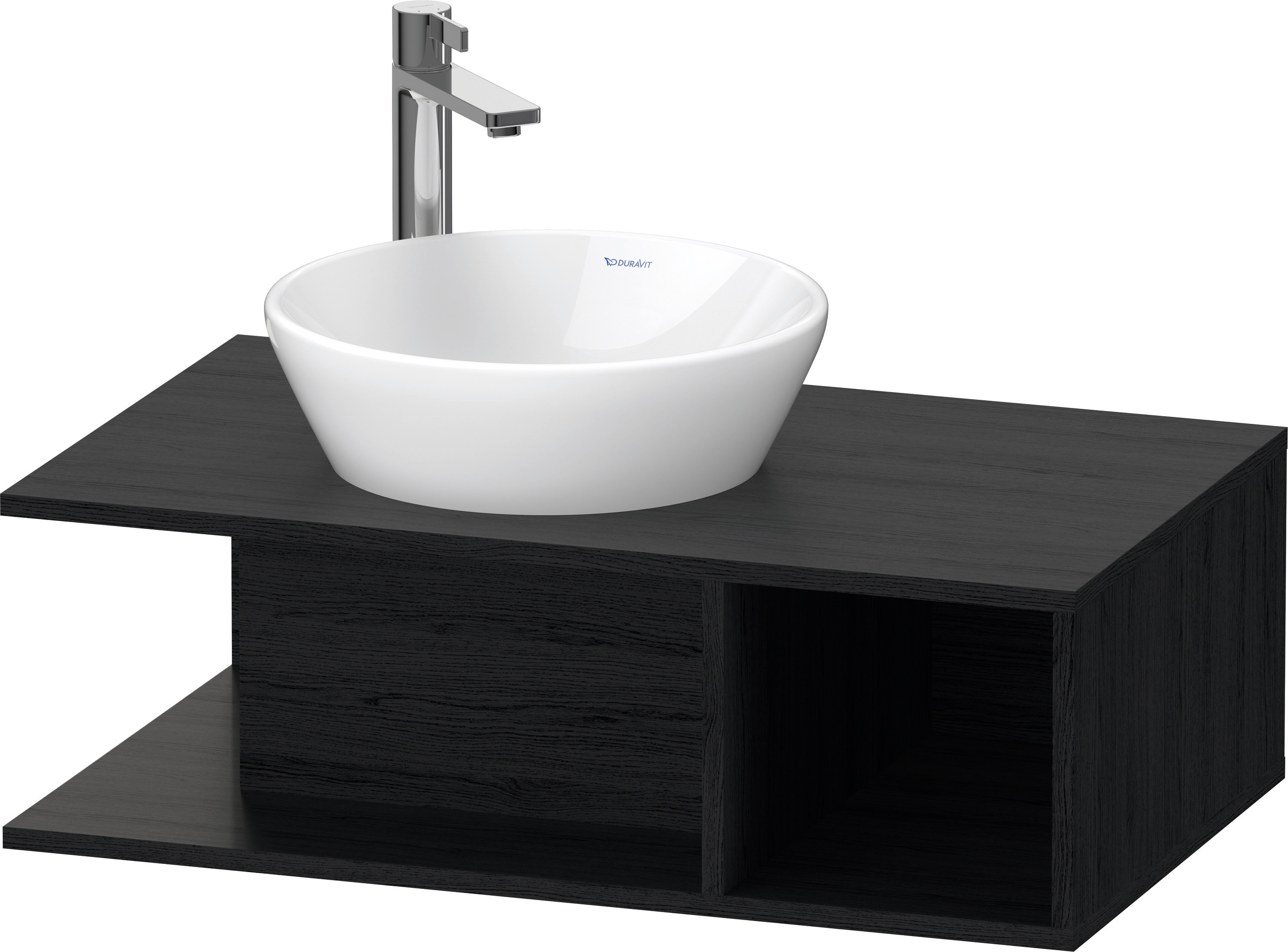 Duravit D-Neo WTU wandh.,1 offenes Fach r., 260x800x480mm, Eiche Schwarz