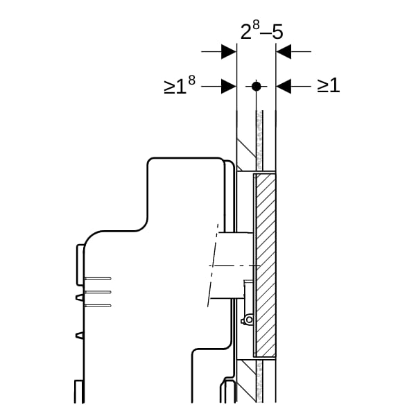 Geberit Sigma Abdeckplatte, flächenbündig mit Sichtrahmen, kundenspez.