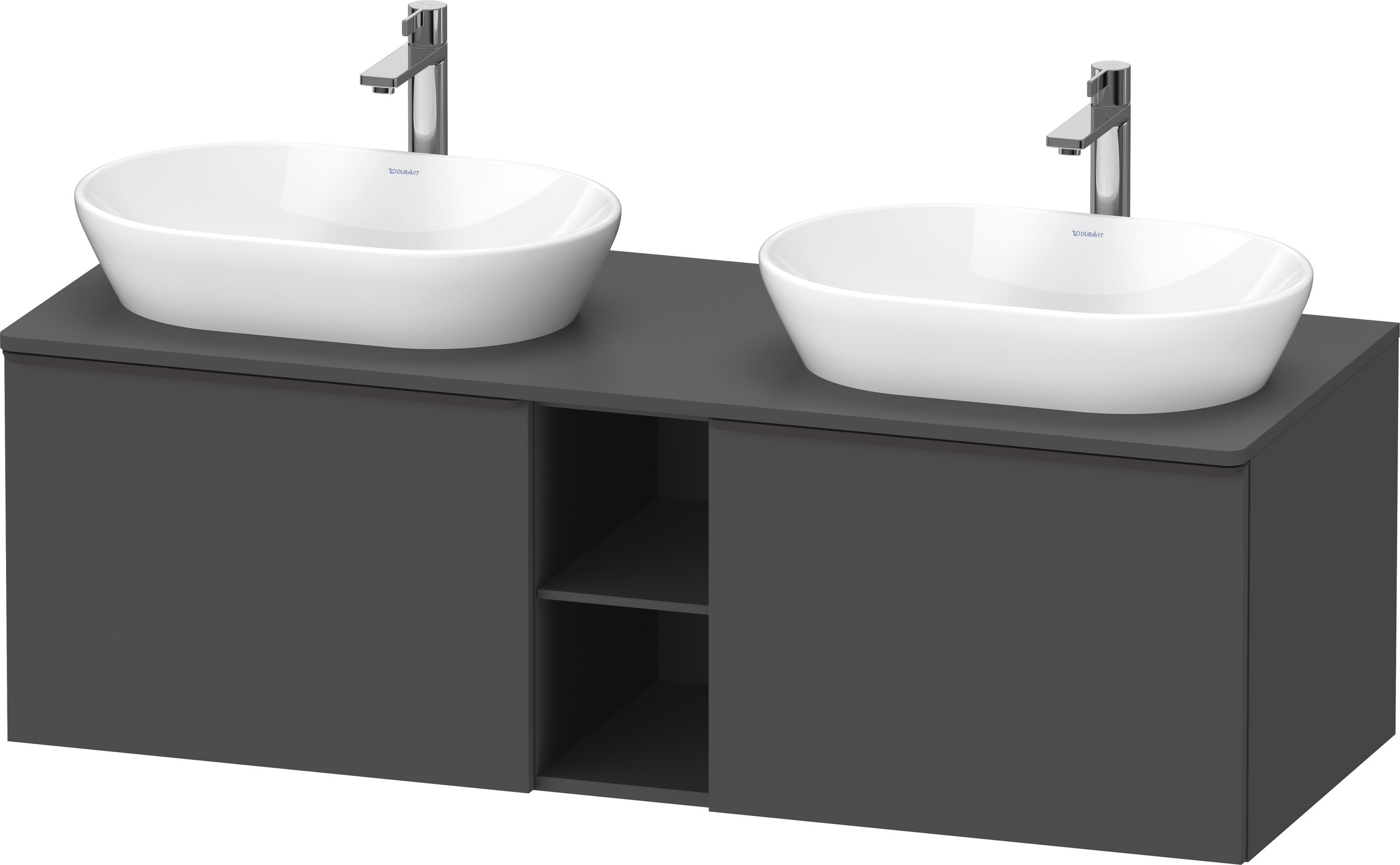 Duravit D-Neo,Kons-WTU,B,AZ:2,Fä:2,Gr:D.Schw. 1400x550x459mm,Wdh,Graphit Matt, Dekor