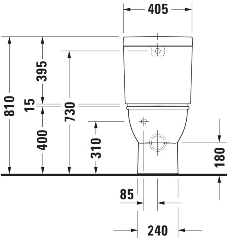 Duravit Stand-WC Kombi Darling New 630 mm Tiefspüler,f.SPK,Abg.Vario,weiß,HYG