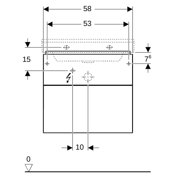 Geberit Xeno2 Unterschrank f. WT, 2 Schubl. 58x53x46,2cm, weiß