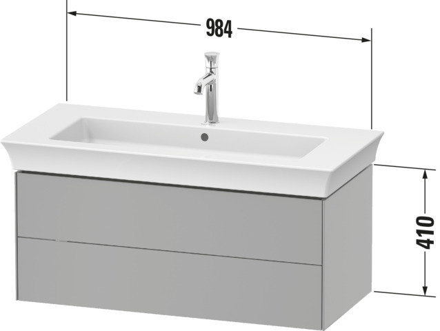 Duravit WTU White Tulip wandh., 2 SchKa 410x984x458mm, Graphit Seidenmatt