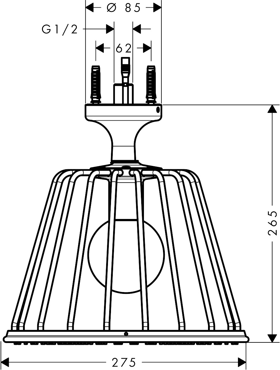 Hansgrohe Kopfbrause Axor Nendo BBR mit Deckenanschluss