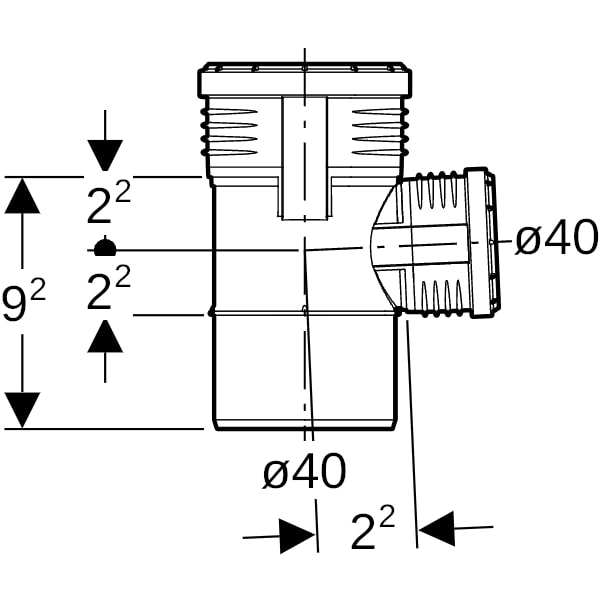 Geberit Silent-PP Abzweig 87,5Gr d40/40