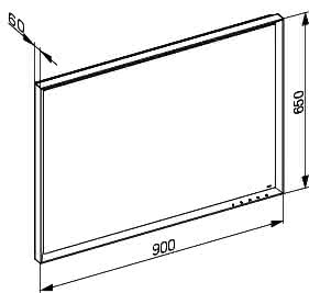 KEUCO LS R. Lumos 14597, silber-erloxiert, 900 x 650 x 60 mm