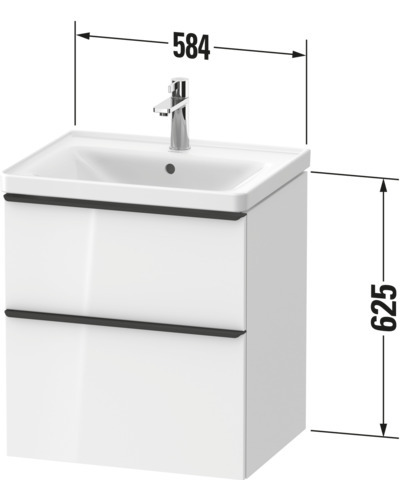 DU D-Neo WTU,236760,AZ,1,SBK:1,Gr:Chrom 584x452x625mm,Wandh,Weiß Hochglanz,Dek.