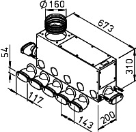 Helios FRS-MVK 5+2-51/160 Multi-Verteilerk., 7xoval 51, 2 x DN 160