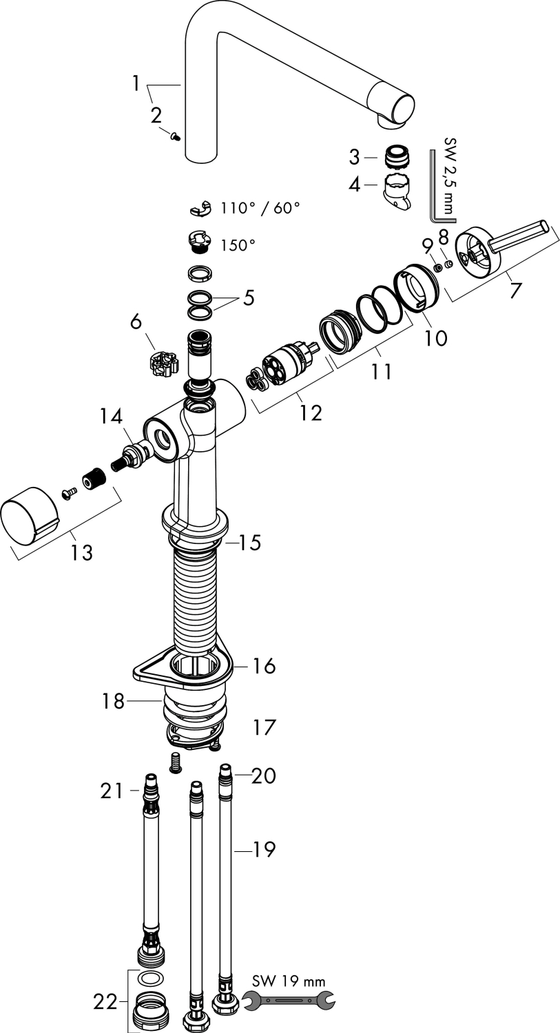 Hansgrohe Spültischmischer 270 Talis M54 Geräteabsperrv.1j edelstahl-optik