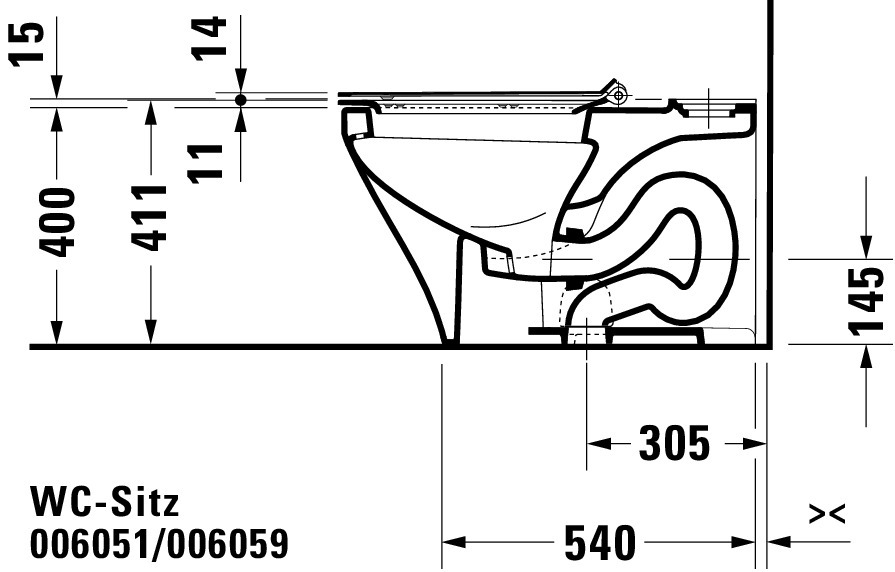 DU WC-Sitz DuraStyle ohne SoftClose Scharniere edelstahl, lang, weiß