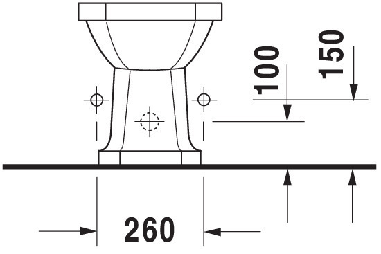 DU Stand-Bidet 1930 600 mm mit ÜL, mit HLB, 1 HL, weiß