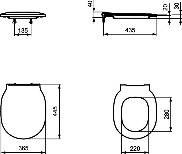 IS Wand-T-WC-Kombipaket Connect Air, AQUABLADE,mit Softclosing,365x540mm,Weiß
