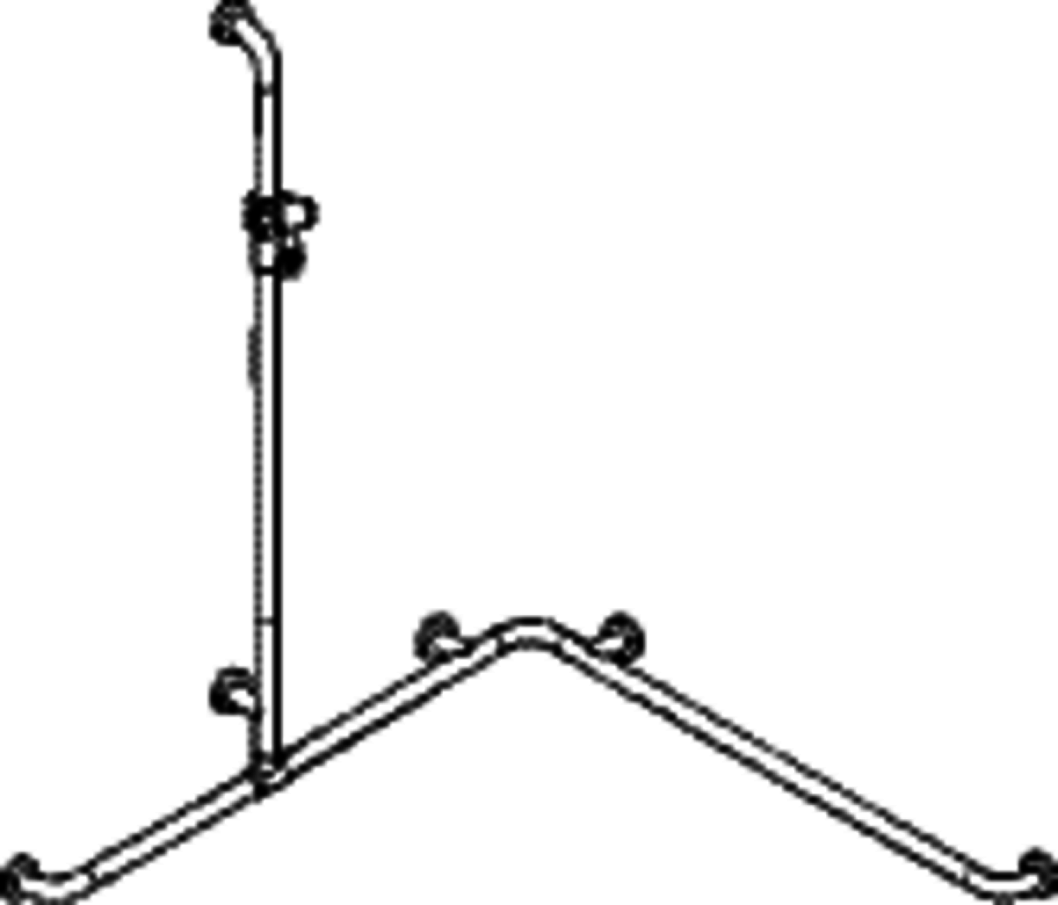 HEWI Dusch-Wannenhdl.m.Br.H.St.,AM:1250, W1/2:962, antimikrobiell signalweiß