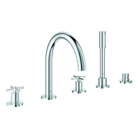 GROHE 5-Loch-Wannen-Kombination Atrio 29408 FMS Kreuz-Griff chrom