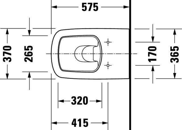 DU Stand-WC DuraStyle 570 mm Tiefspüler, Abg.waagr., BTW, weiß