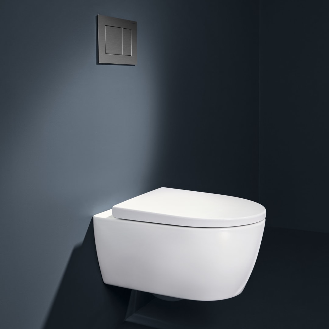 Geberit Sigma40 BetPl., eckig, f. 2-Mengen-Sp schwarzchrom gebürstet, Etc