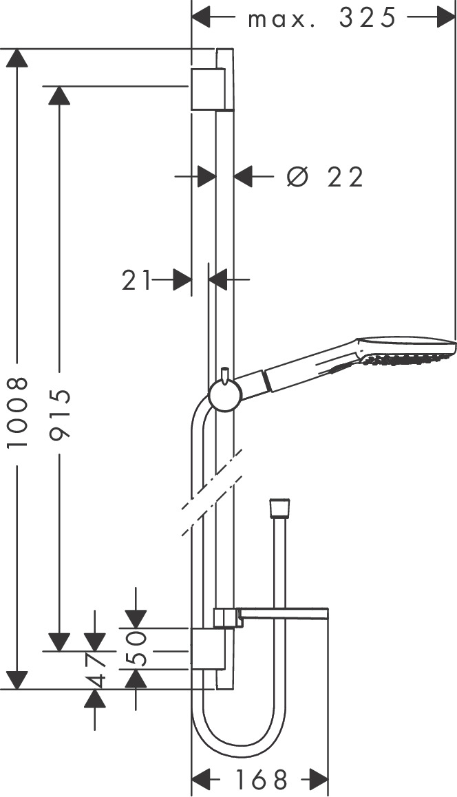 Hansgrohe Brausenset Raindance Select E 120 Eco Unica'S Puro 900mm chrom