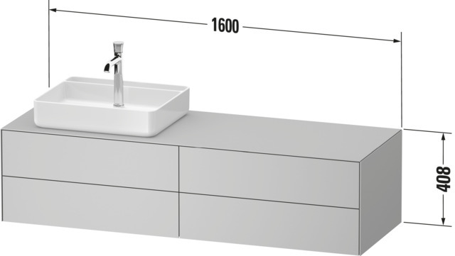 Duravit Konsolen-WTU wandh White Tulip 550x13 00x408mm Weiß Seidenmatt 4 Schubk.
