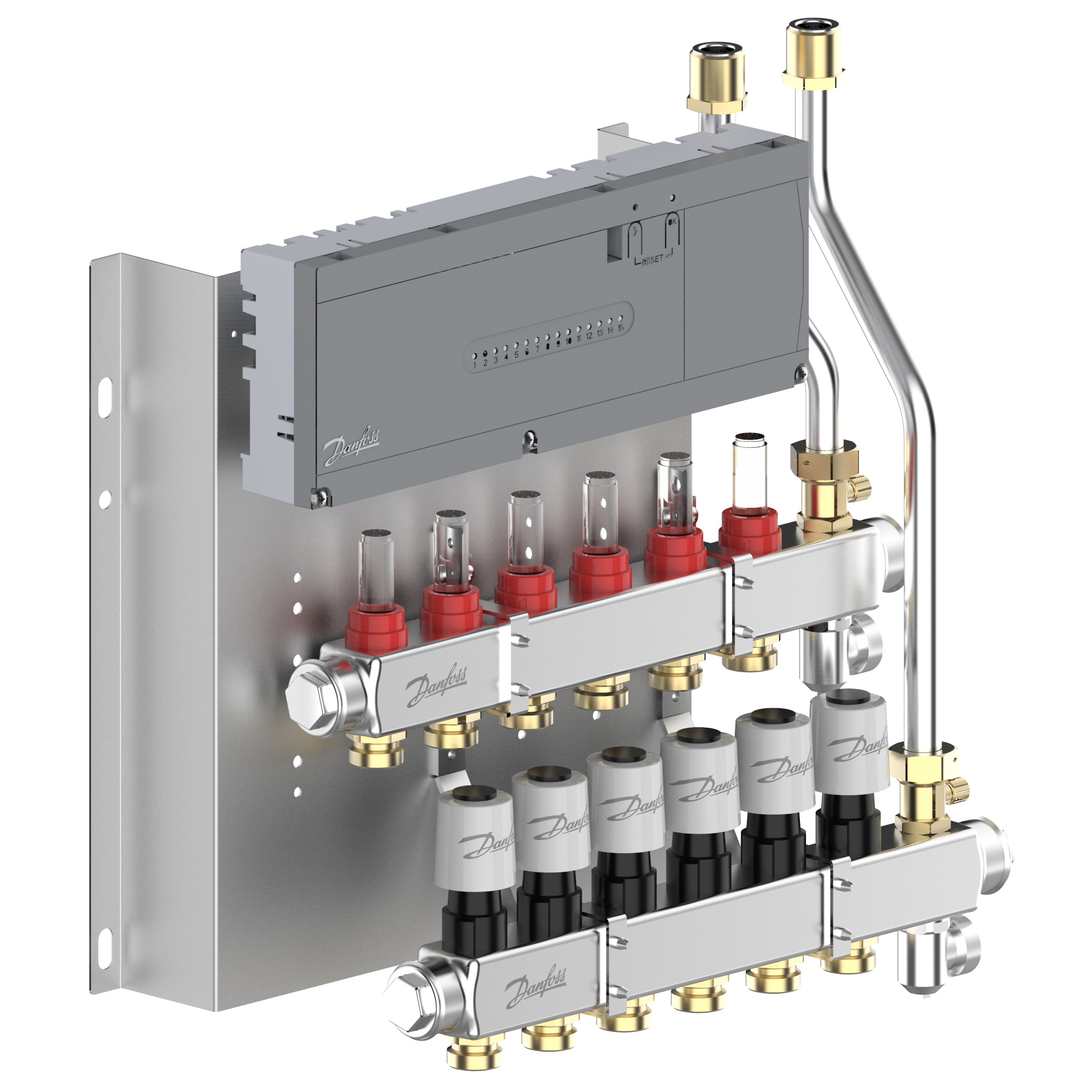 Danfoss Heizkreisverteiler Typ SGCi 6 HK u. Icon2 Hauptregler, TWA-A 230V