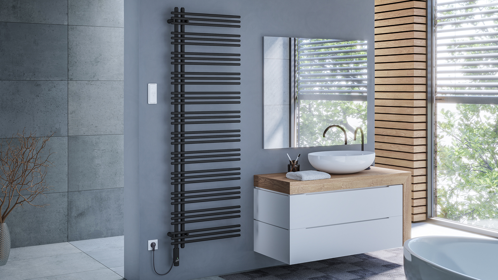 Zehnder Design-Heizkörper Yucca elektr. IHC YAZCL130060ECZD 1432x82x578 Chrom