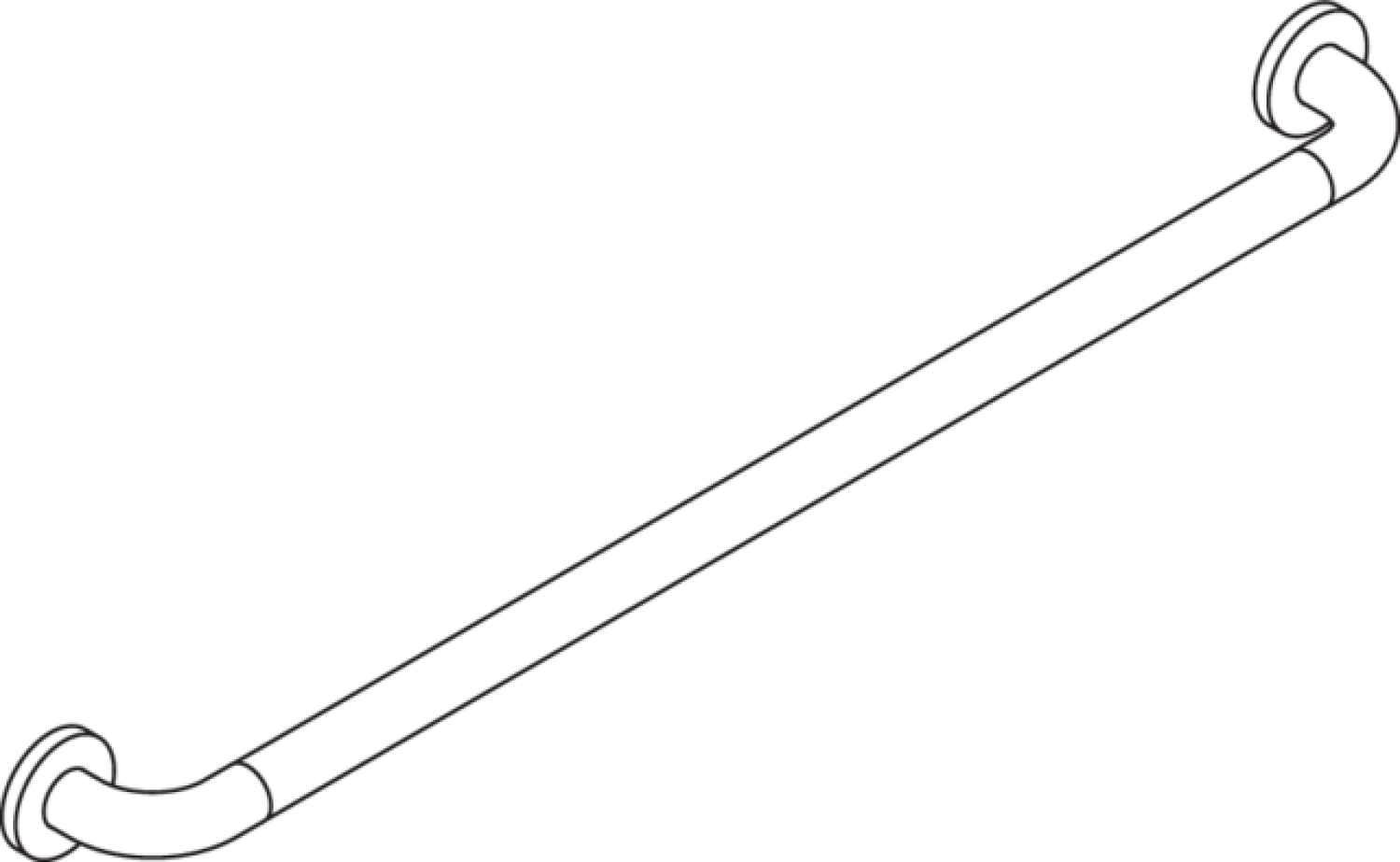 HEWI Haltegriff Ser 801 d:33, AM:900mm. BM211.2 reinweiß
