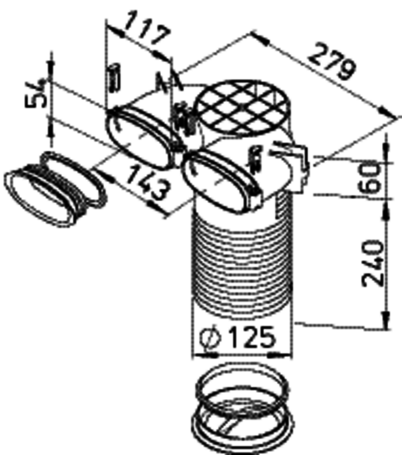 HELIOS Flexpipe Decken/Wandkasten FRS-DWK 2-51/125
