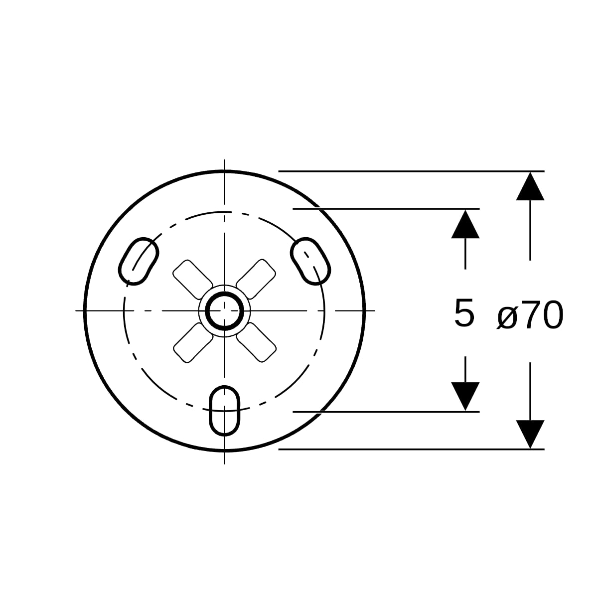 Geberit Grundplatte rund 3-Loch mit Gewindemuffe M10