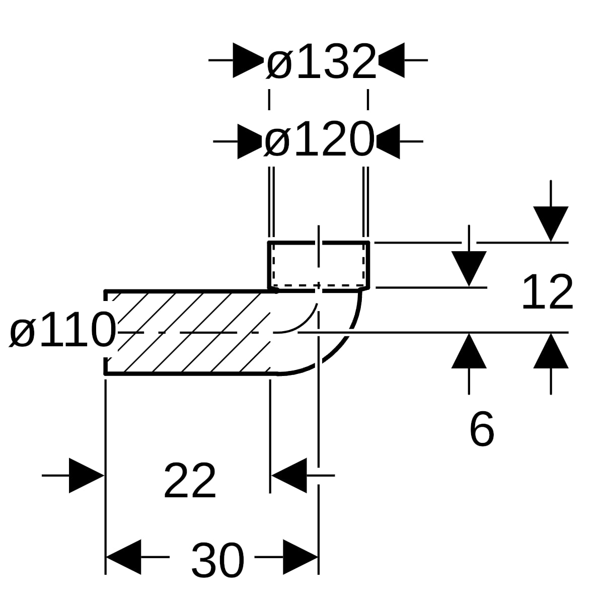 Geberit PE Anschlussbogen 88,5Gr d110/di120