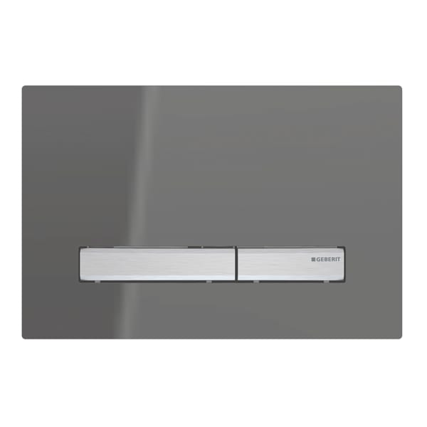 Geberit Sigma50 BetPl., für 2-Mengen-Spülung Metallfarbe verchromt, Rauchglas versp. Geberit Sigma50 BetPl., für 2-Mengen-Spülung Metallfarbe verchromt, Rauchglas versp.