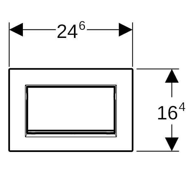 Geberit Sigma10 BetPl., eckig, Spül-Stopp-Sp. verschr., weiß glänzend/ chrom glänzend