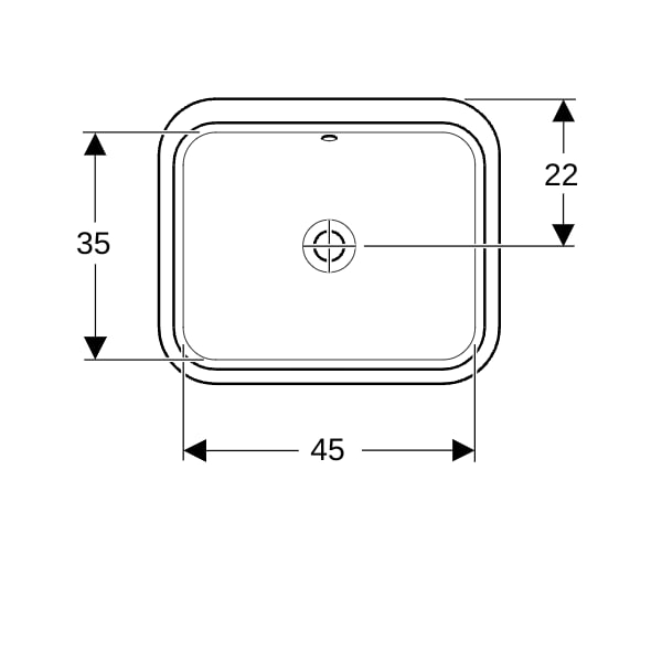 Geberit VariForm Unterbau-WT, rechteckig 53x44cm, o. Hl, m. Ül., glasiert/weiß