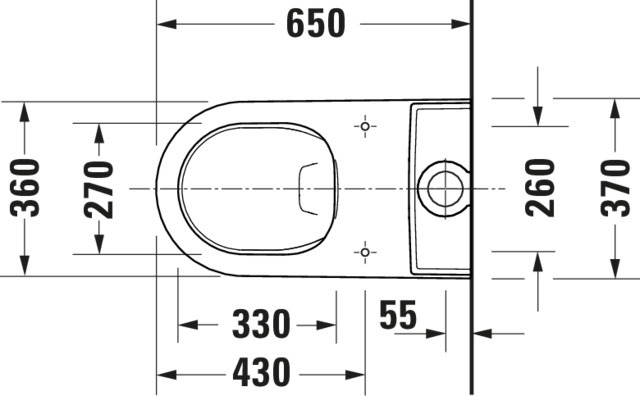 Duravit SWC Kombi White Tulip, 650mm, Weiß rimless, Tiefspüler