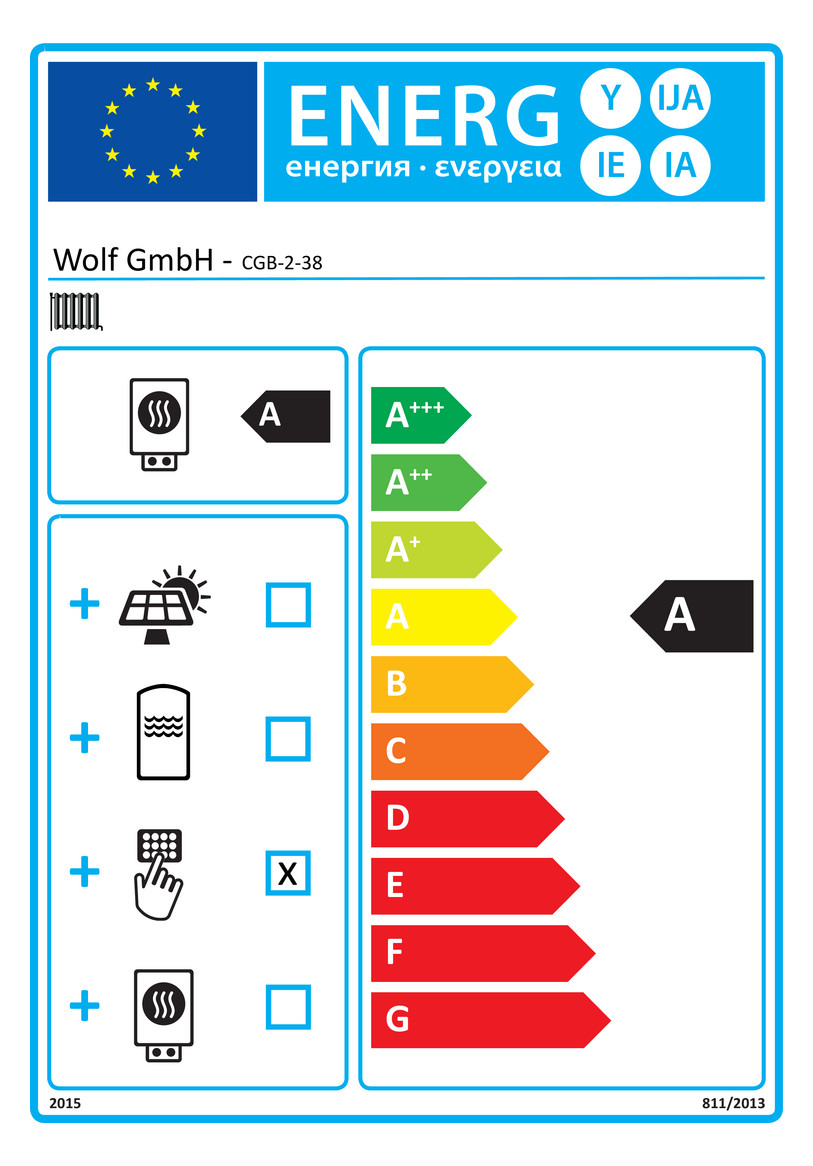 Wolf Paket Brennwerttherme CGB-2-38 BM-2, Hocheffizienzpumpe, Aufputz