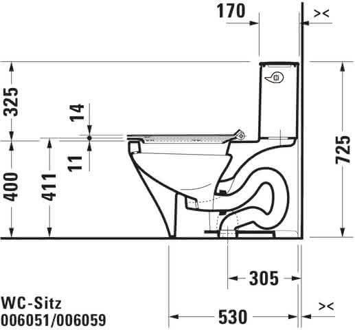 DU WC-Sitz DuraStyle ohne SoftClose Scharniere edelstahl, lang, weiß