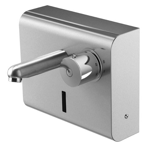 CONTI+ lino elekt. IR Wandarm. Batt. AP Ausl.220mm Thermostat Edelst. Click+ K30