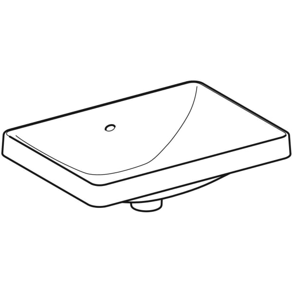 Geberit VariForm Einbauwaschtisch, rechteckig 55x40cm, o. Hl, m. Ül., glasiert/weiß