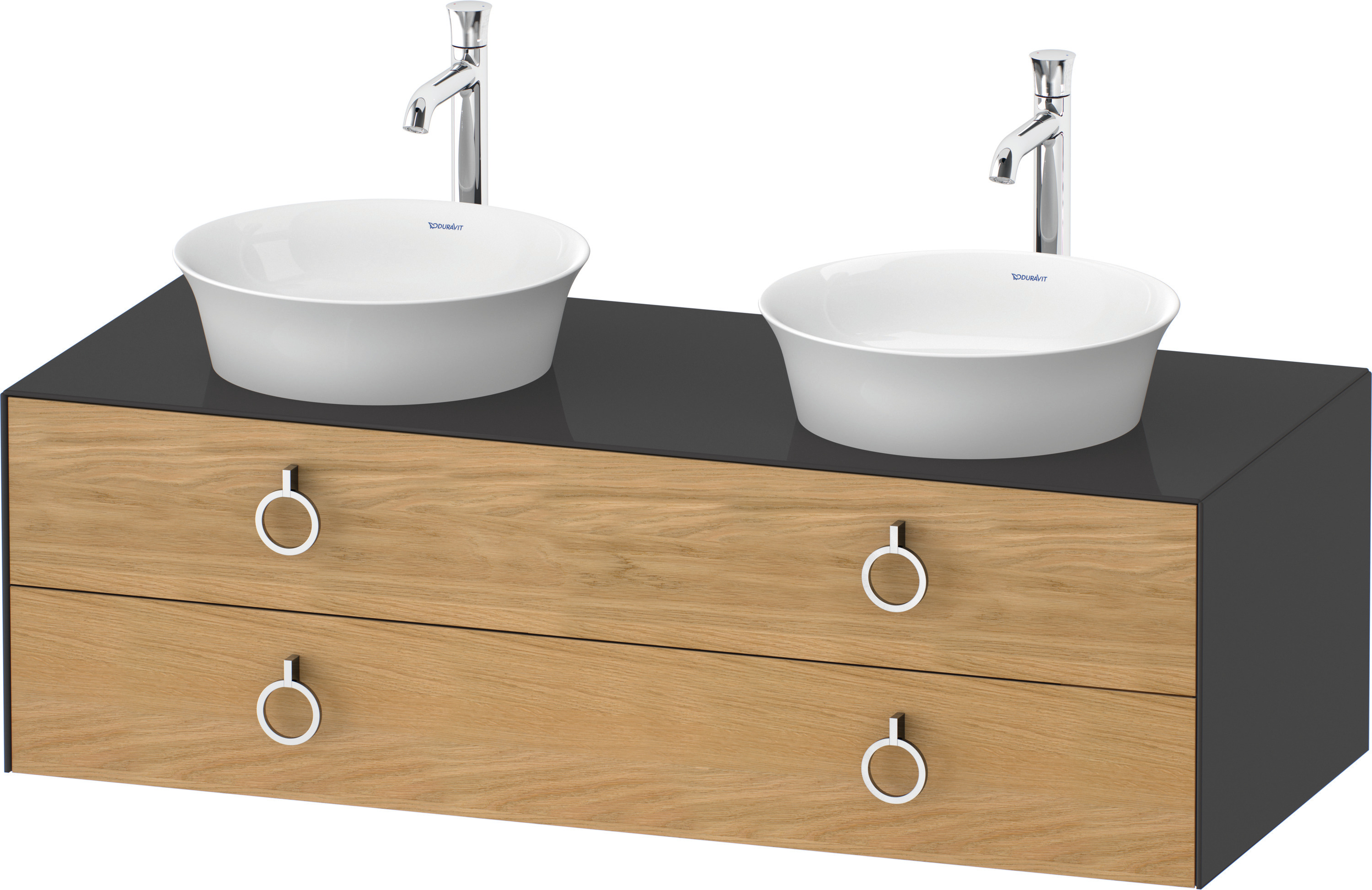 Duravit WTU wandh.White Tulip,2Schk.,m.Griff Aus.b,408x1300x550,Eiche N.M./Graph.HGL
