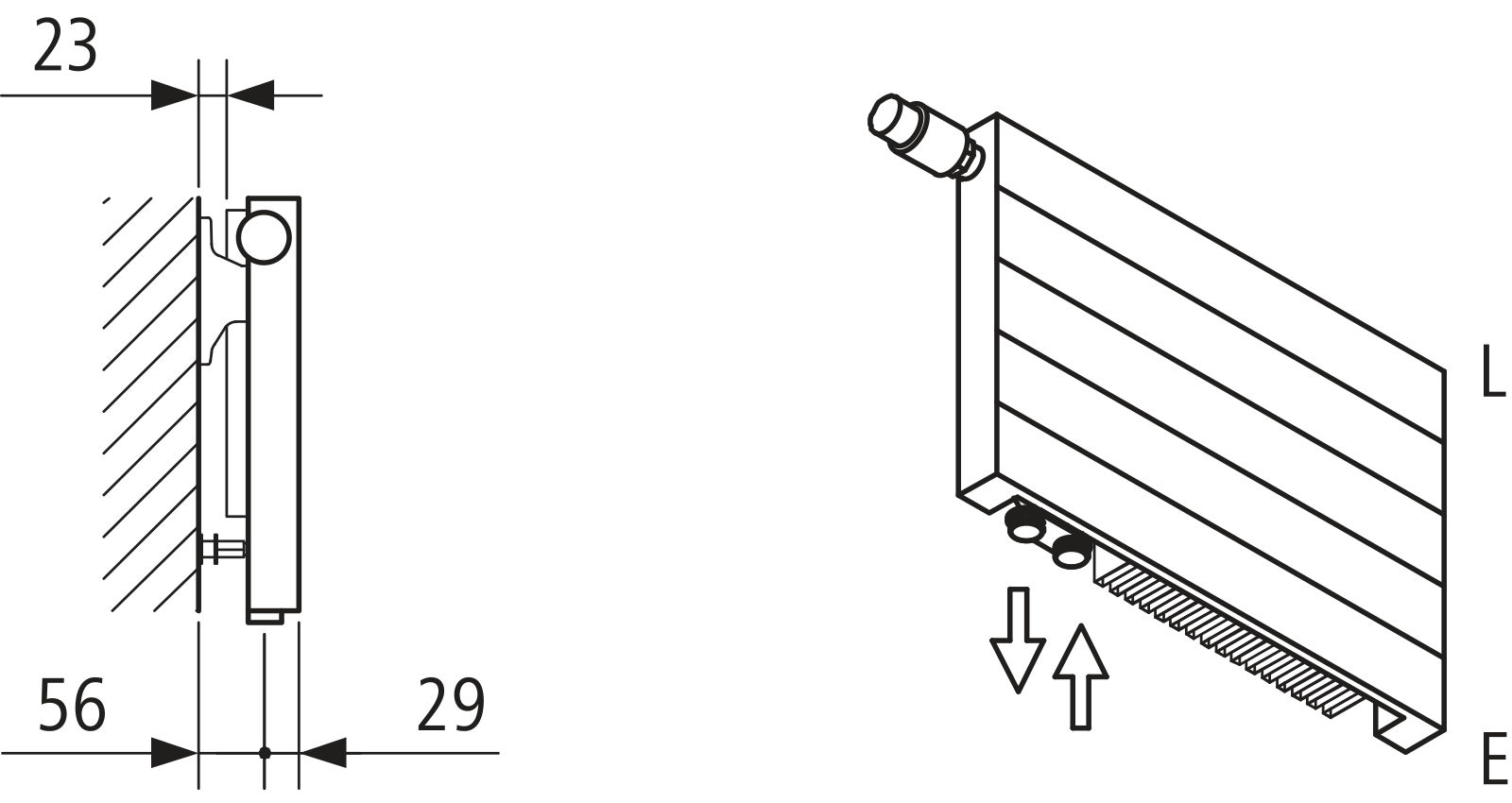 Kermi V-Heizwand HHV11 BH140x61x1200 QN451,weiß,6bar,o.Abd.,Ausf. re,LH120