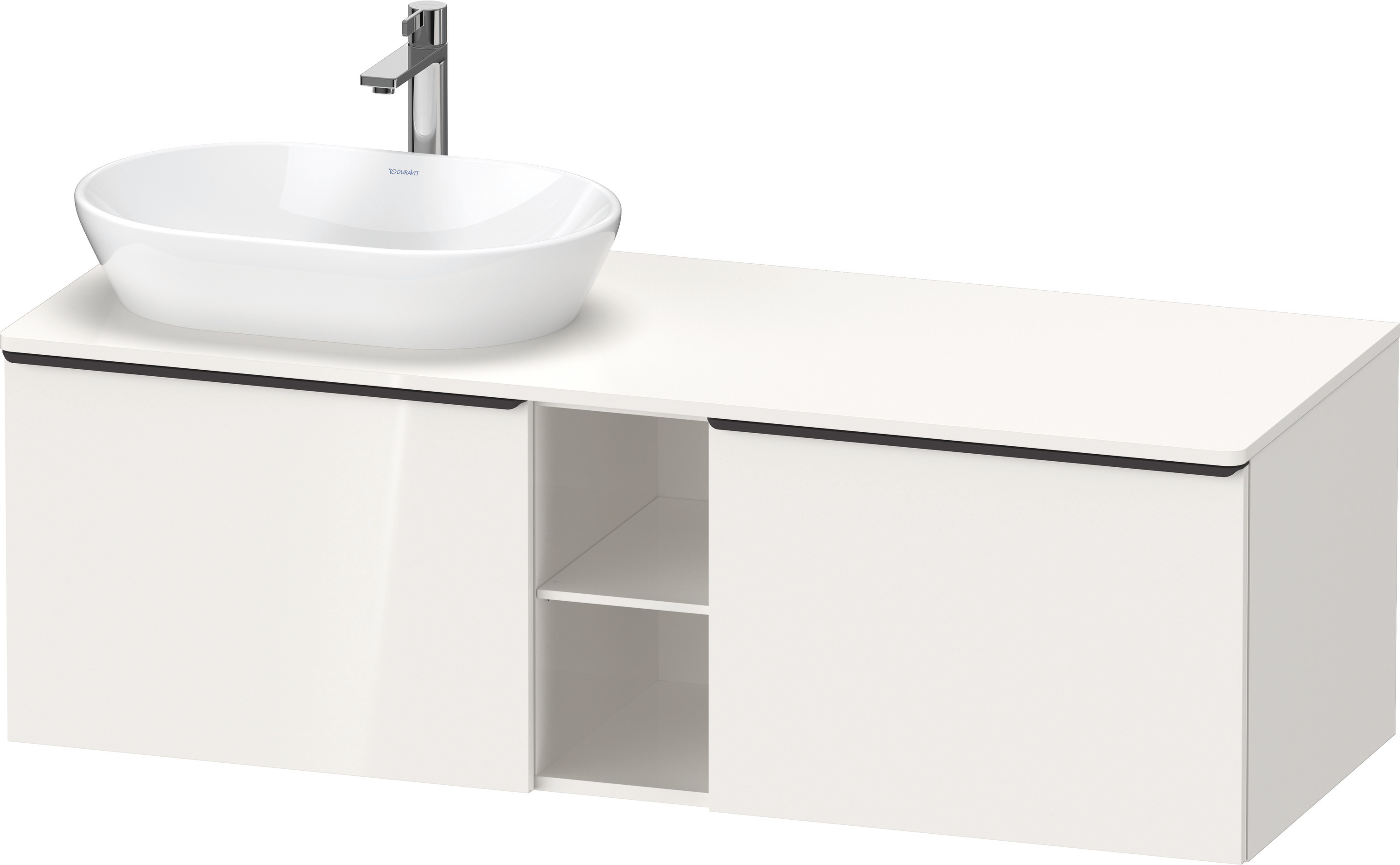 Duravit D-Neo,Kons-WTU,L,Az:2,Fä:2,Gr:D.Schw 1400x550x459mm,Wandh.Weiß Hochglanz,Dek