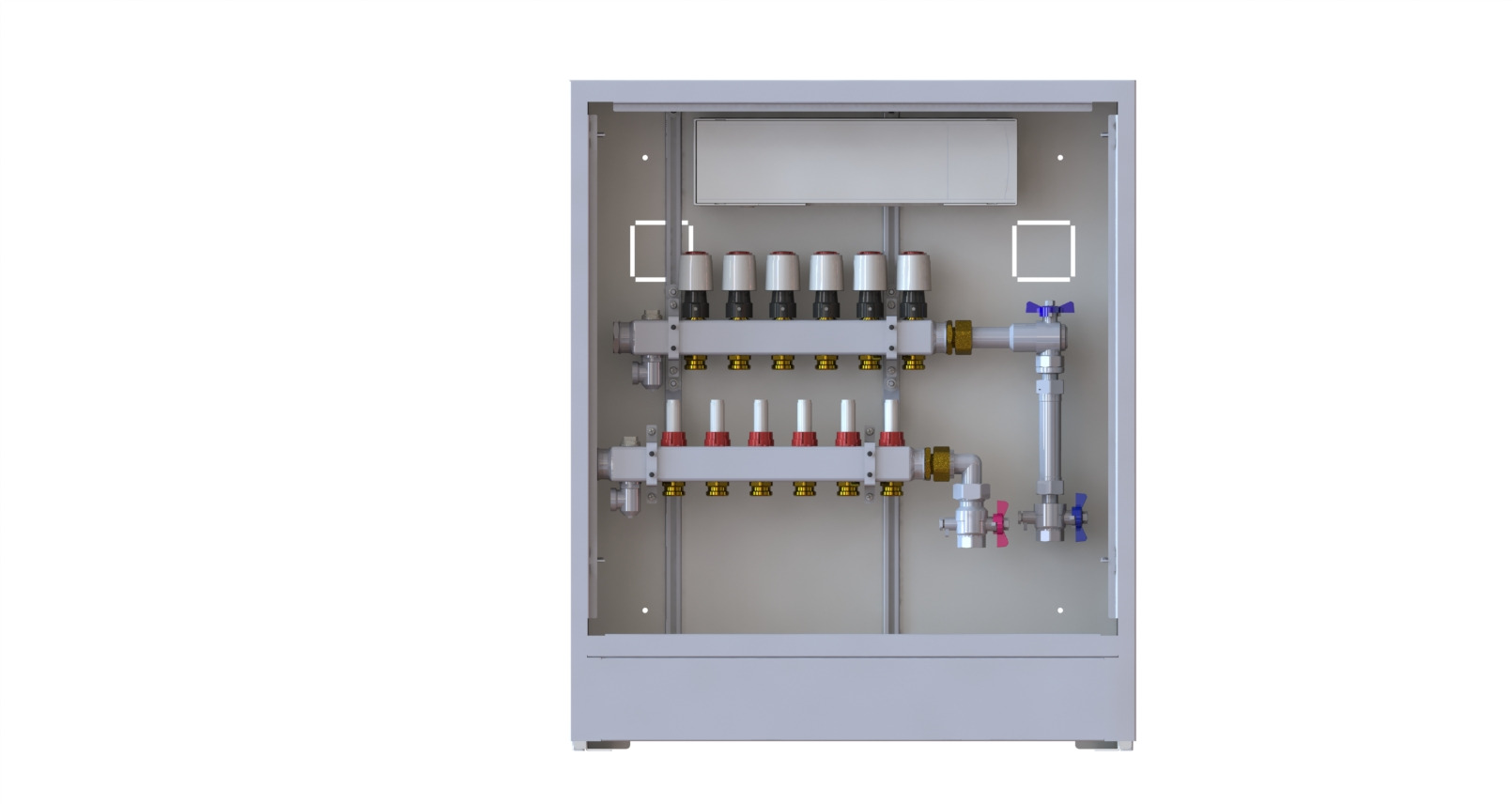Danfoss Station UnoFloor Basic 6R 6 HK, rechts mit WMZ-Set, 230V