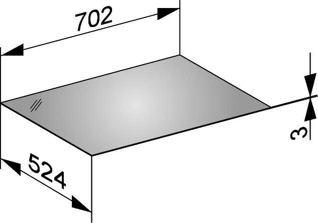 KEUCO Abdeckplatte Edition 11 31322, Cristallinglas, 700x3x524mm, weiß