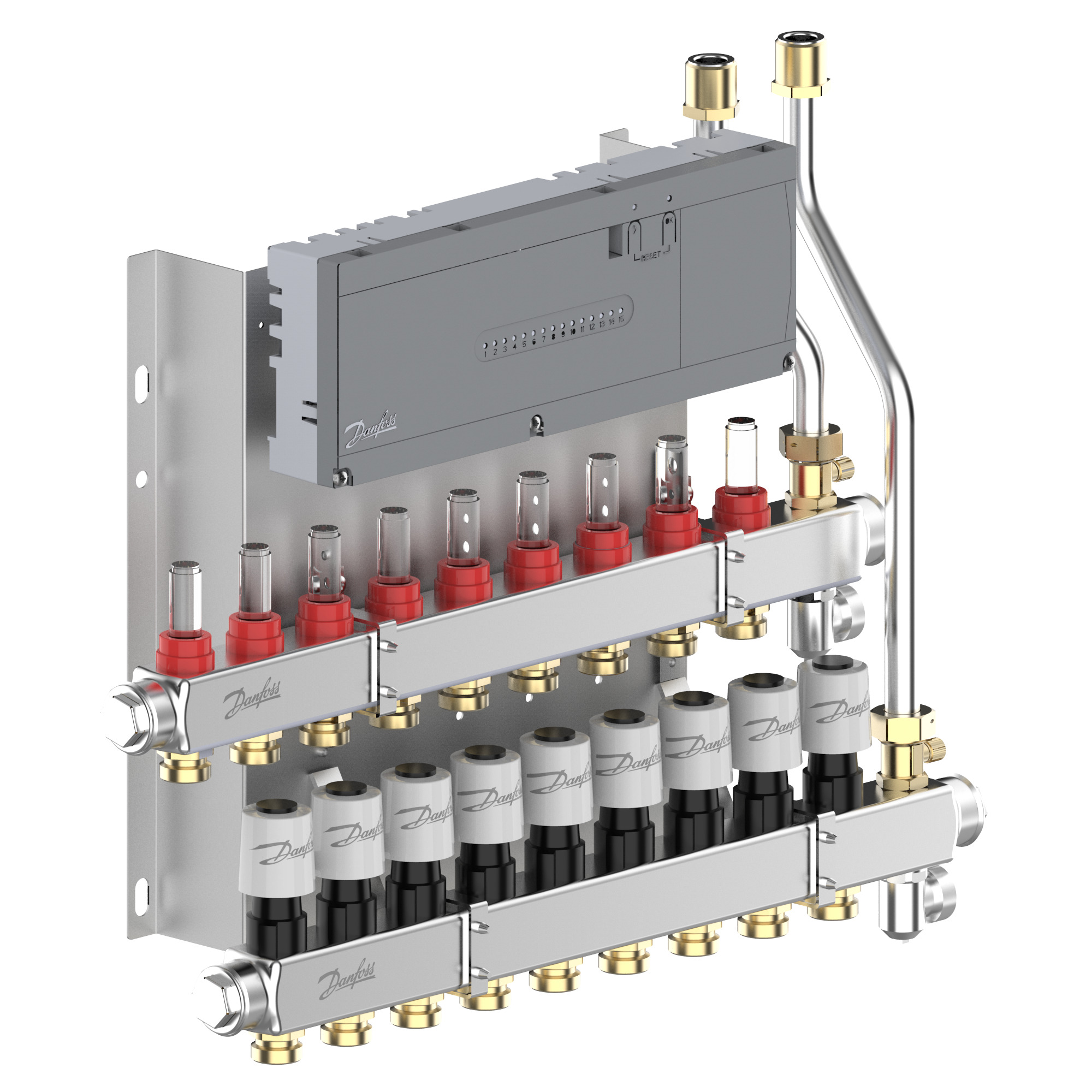 Danfoss Heizkreisverteiler Typ SGCi 9 HK u. Icon2 Hauptregler, TWA-A 230V