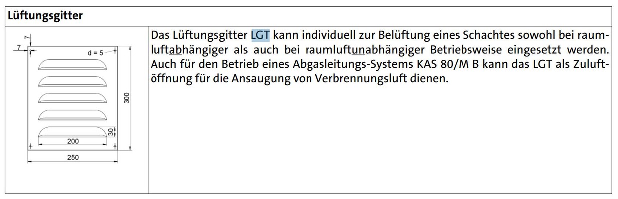 Brötje Lüftungsgitter LGT