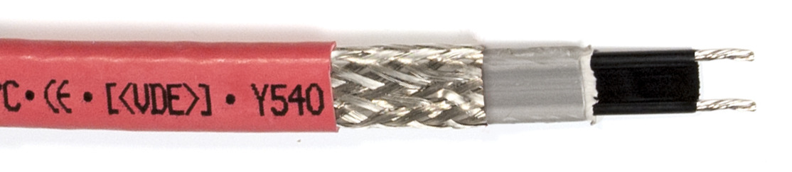Danfoss Heizleitung SPLG 240V 18W/m rot Schutzgeflecht (Schutzklasse I)
