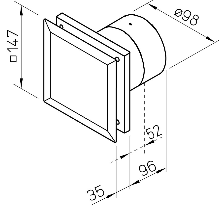 HELIOS Minilüfter MINIVENT 230V DN 100 M1/100 F