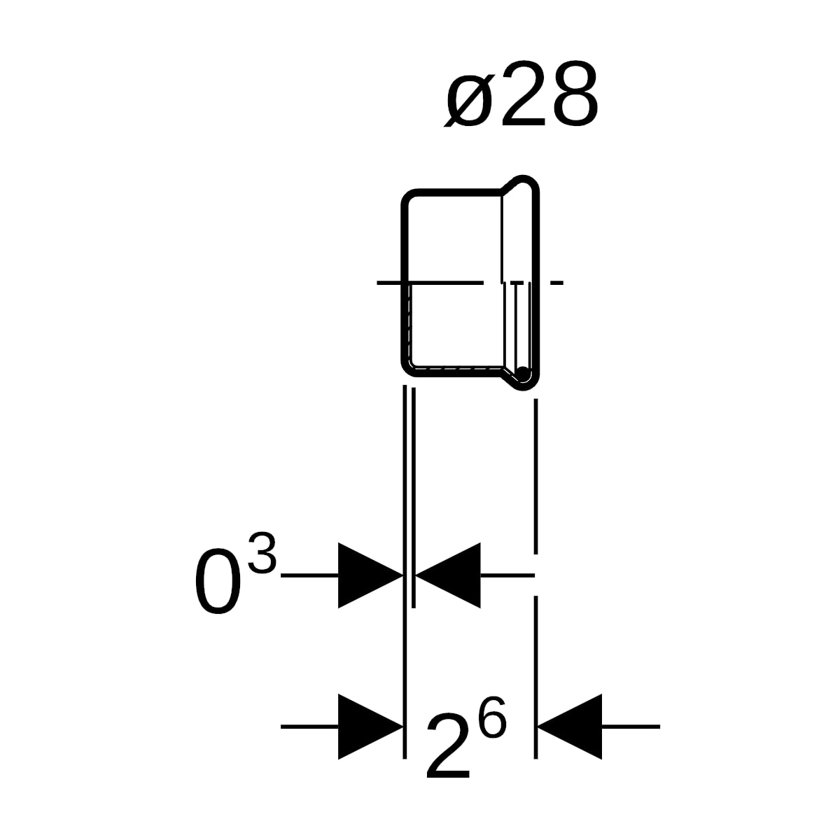 Geberit Mapress C-Stahl Kappe d28 verzinkt